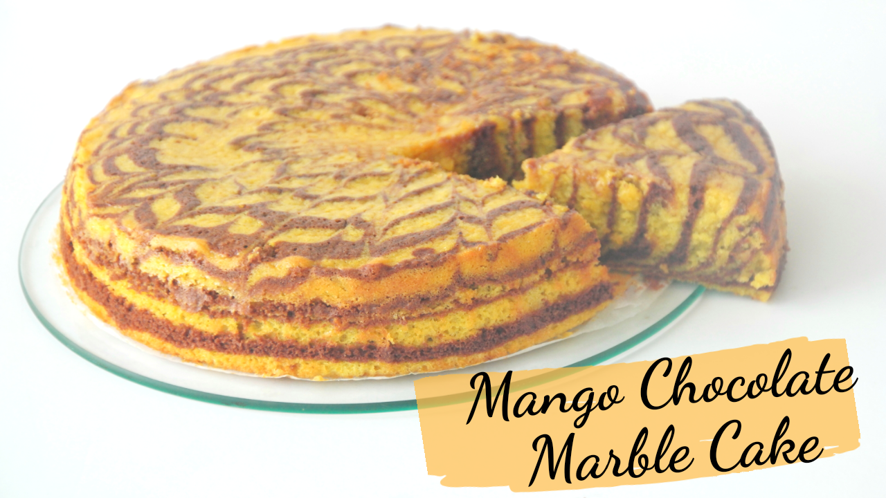 Mango chocolate marble cake